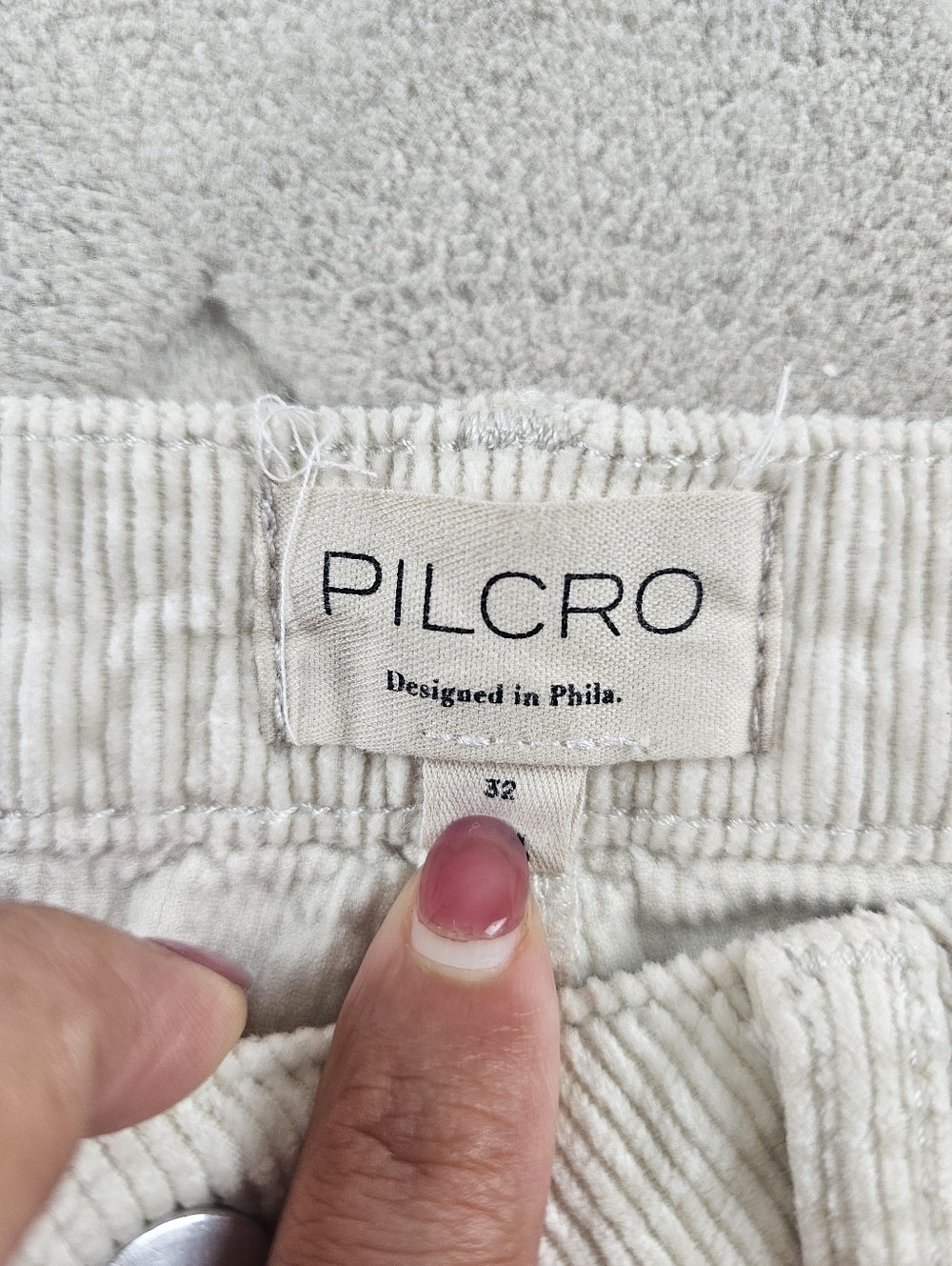 Pilcro Cream Corduroy Flare Pants Womens 32 White Cottage core Western Boho - Picture 3 of 10